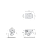 Vaso Sospeso senza brida 56x36 cm serie Dream di Galassia con sedile extra slim