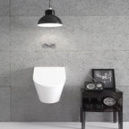 Orinatoio a parete in ceramica bianca modello Forty3 Globo cm 34x37 con sedile chiusura rallentata