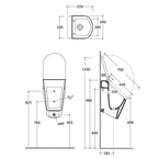 Orinatoio a parete in ceramica bianca modello Forty3 Globo cm 34x37 con sedile chiusura rallentata