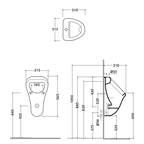 Orinatoio a parete in ceramica bianca modello Forty3 Globo cm 31x31