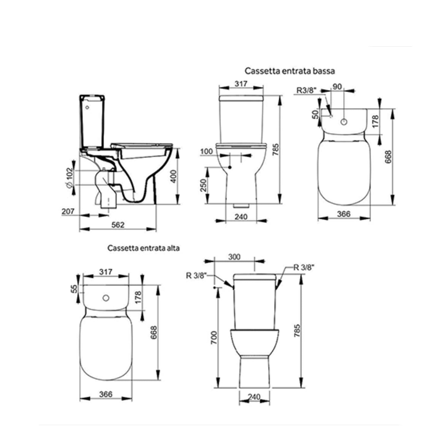 WC monoblocco Ceramica Dolomite modello Gemma2 67x37 cm con sedile Softclose