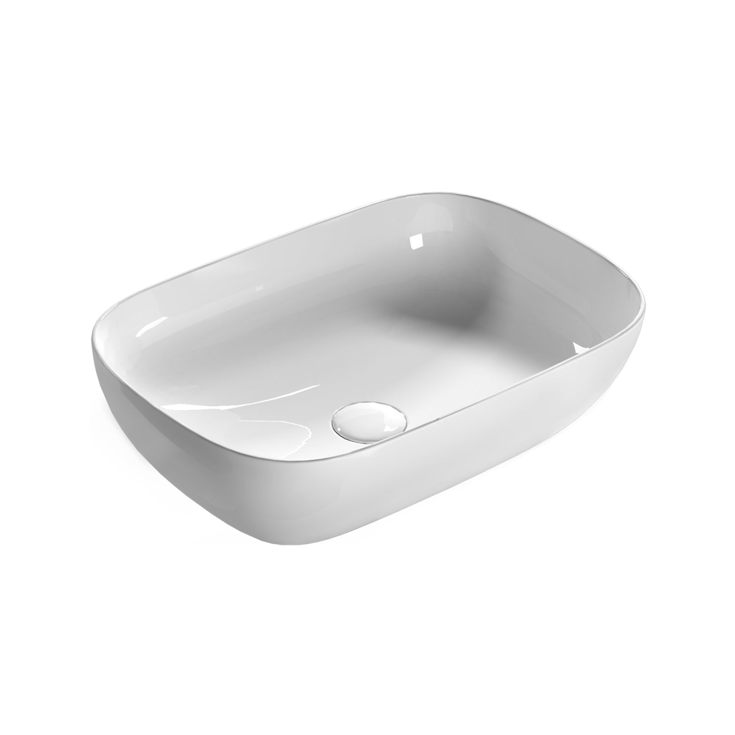 Lavabo da appoggio T-Edge 55x38 cm Ceramica Globo - Bianco lucido