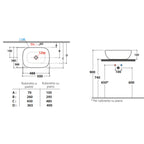 Lavabo da appoggio T-Edge 50x38 cm Ceramica Globo - Bianco lucido