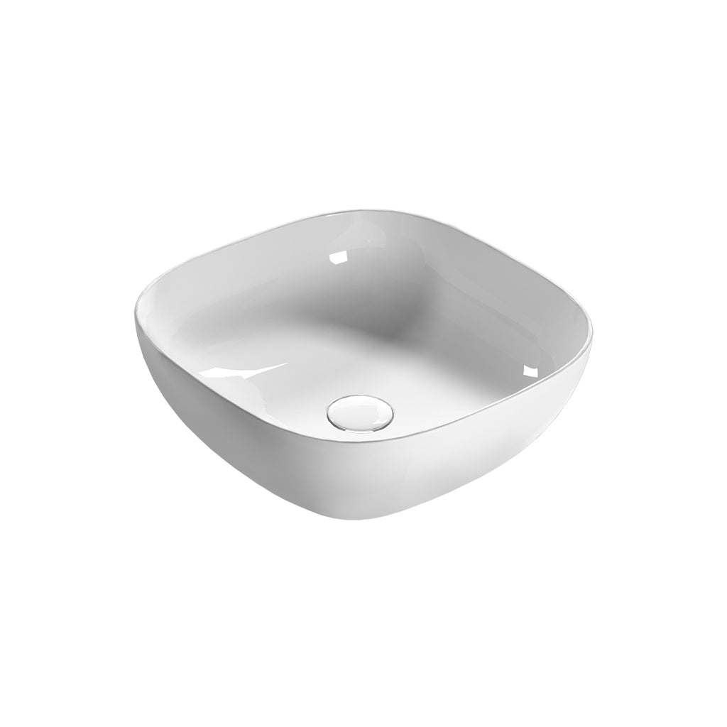 Lavabo da appoggio T-Edge 45x45 cm Ceramica Globo - Bianco lucido