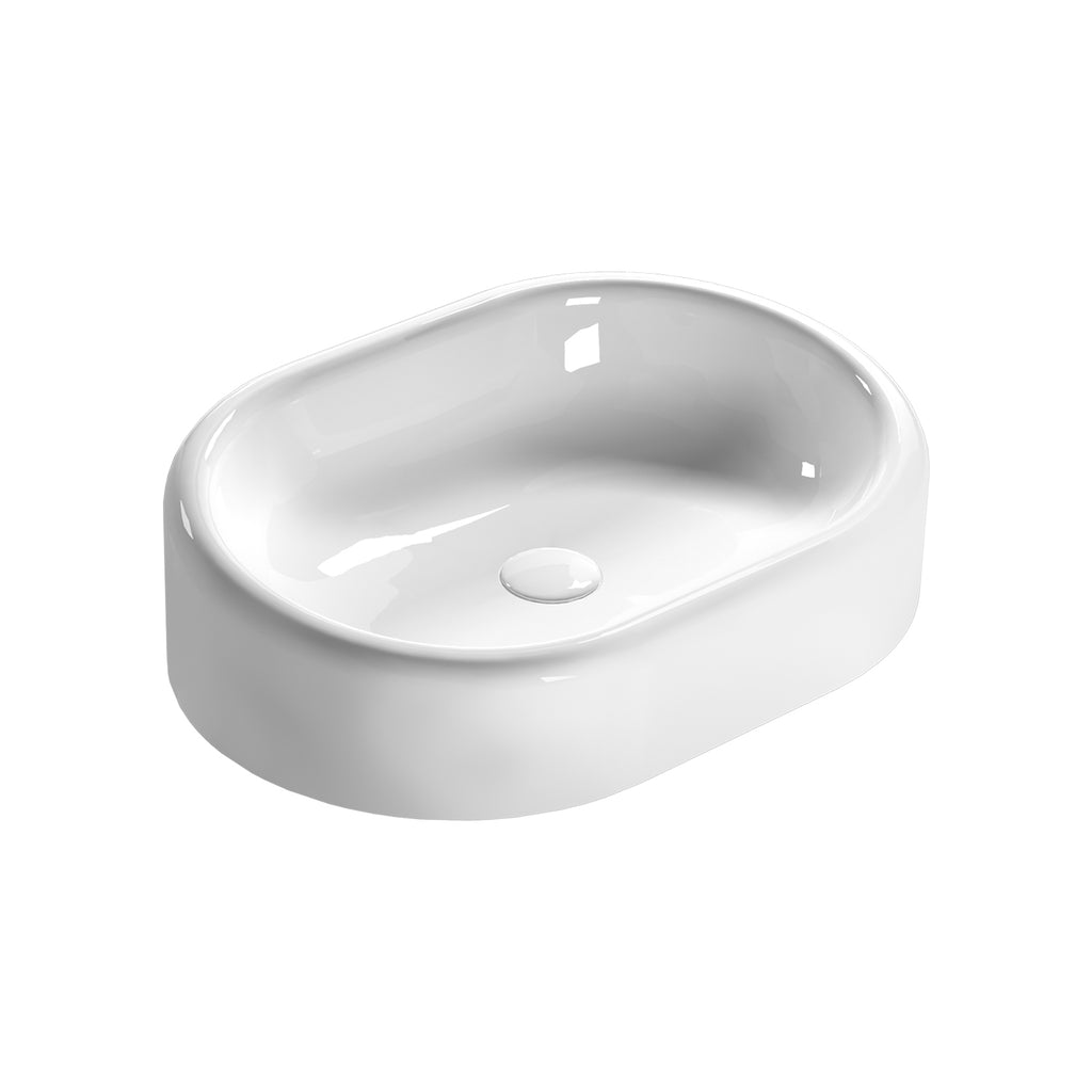 Lavabo da appoggio modello Lalita 61x42x16 cm Ceramica Globo - Bianco lucido