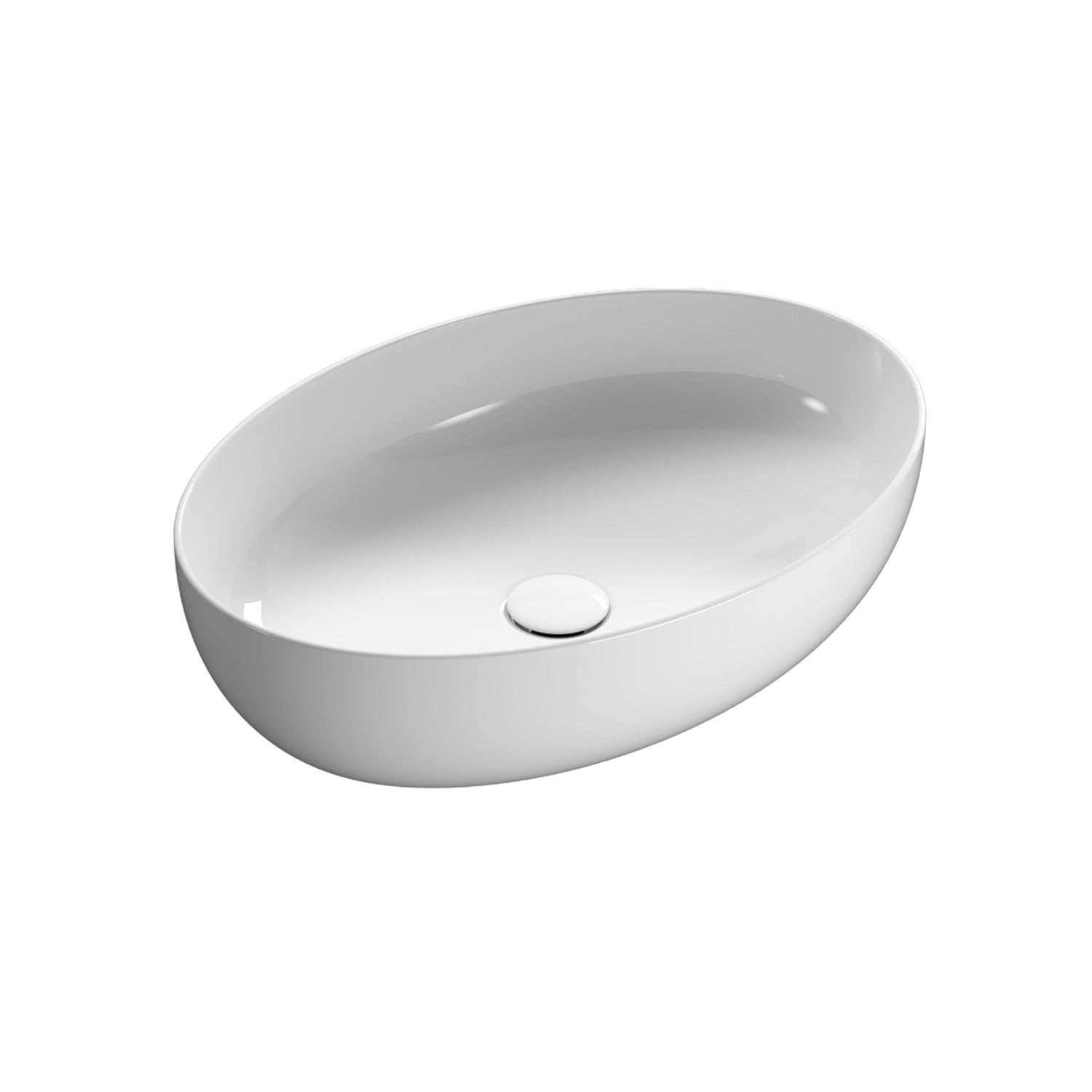 Lavabo da appoggio 4All I Tuttofare 60x42x16 cm Ceramica Globo - Bianco lucido