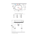 Lavabo da appoggio Koi 55x36x14 cm Ceramica Globo - Bianco lucido