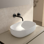 Lavabo da appoggio Koi 55x36x14 cm Ceramica Globo - Bianco lucido