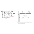 Lavabo rotondo da appoggio Koi Ã¸42x14 cm Ceramica Globo con foro rubinetteria - Bianco lucido