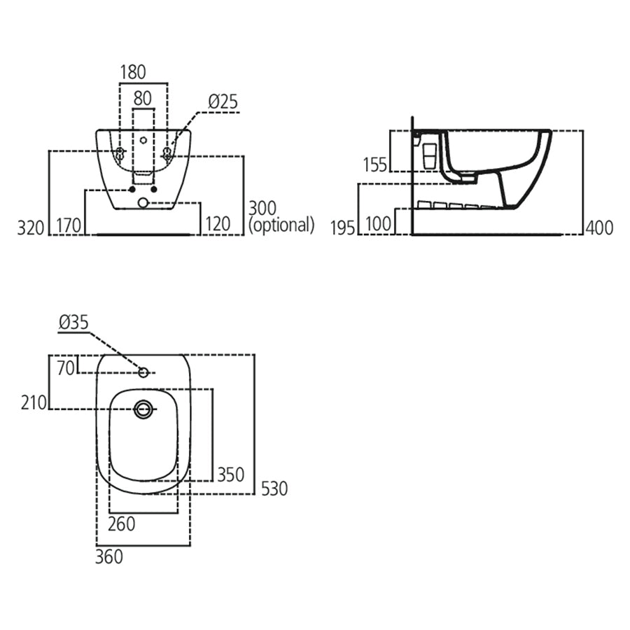 Coppia di sanitari sospesi AcquaBlade serie Tesi di Ideal Standard con sedile slim soft close Bianco Seta