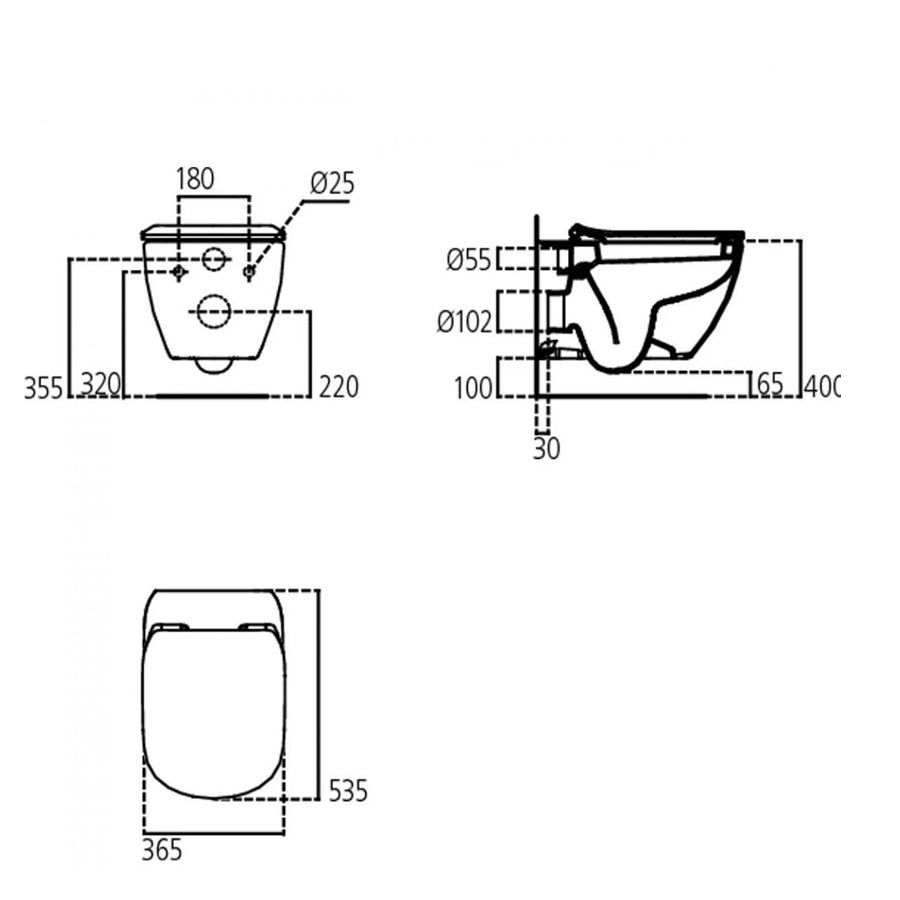 Ideal Standard Tesi Sospesi Sanitari AquaBlade SlimSoftClose