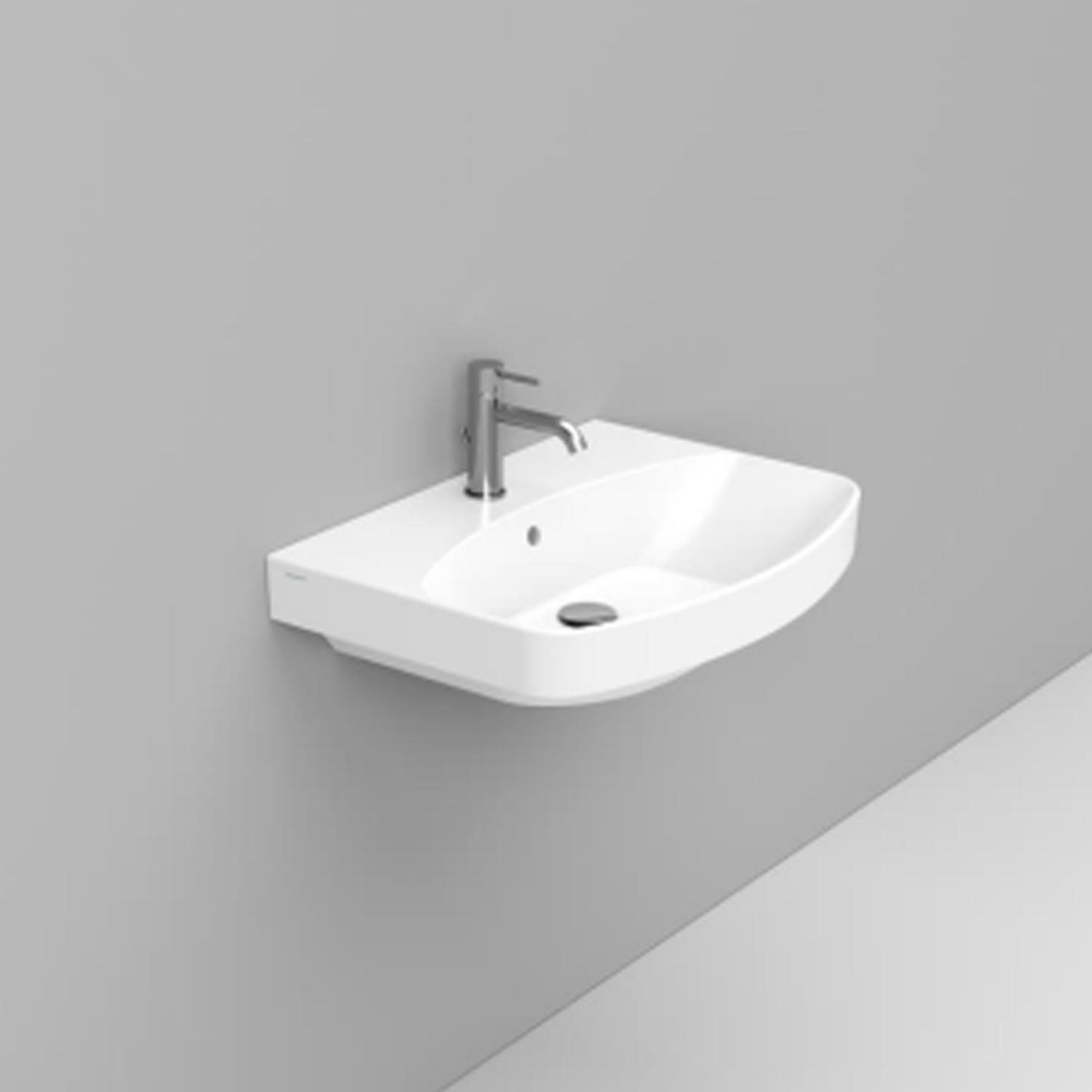 Lavabo sospeso o da appoggio su semicolonna Ceramica Dolomite modello Mia 65x48 cm