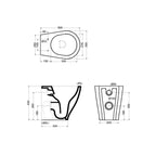 Sanitari a terra filo parete Axa collezione Avani wc senza brida + bidet + sedile soft close