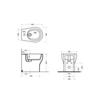 Sanitari a terra filo parete Axa collezione Cinque wc + bidet + sedile soft close