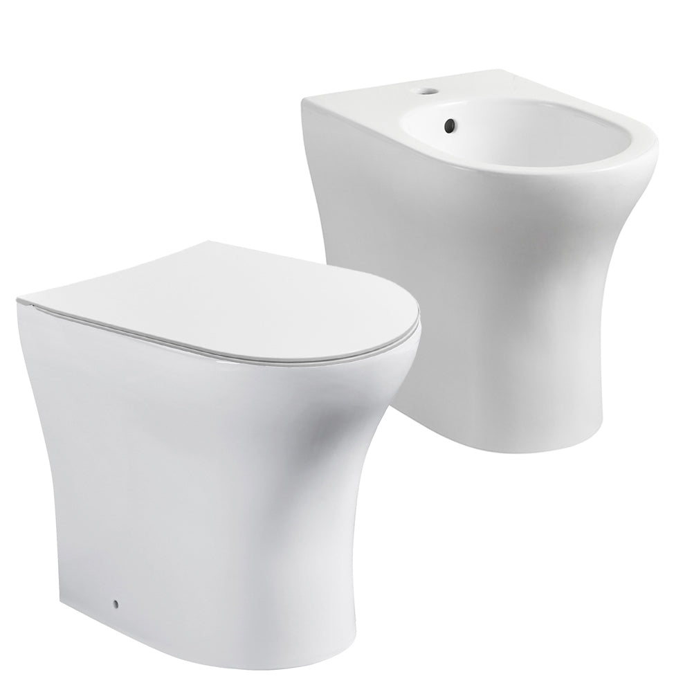 Coppia di sanitari filomuro collezione Ada  cm 36x49