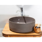 Lavandino da appoggio 'Index Rough' in argilla cm 42x16h by Cipi