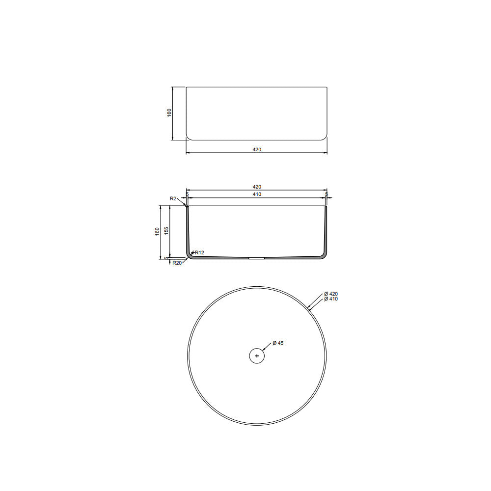 Lavandino da appoggio 'Index Rough' in argilla cm 42x16h by Cipi