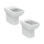 Sanitari filomuro con sedile a chiusura tradizionale collezione Life Ideal Standard