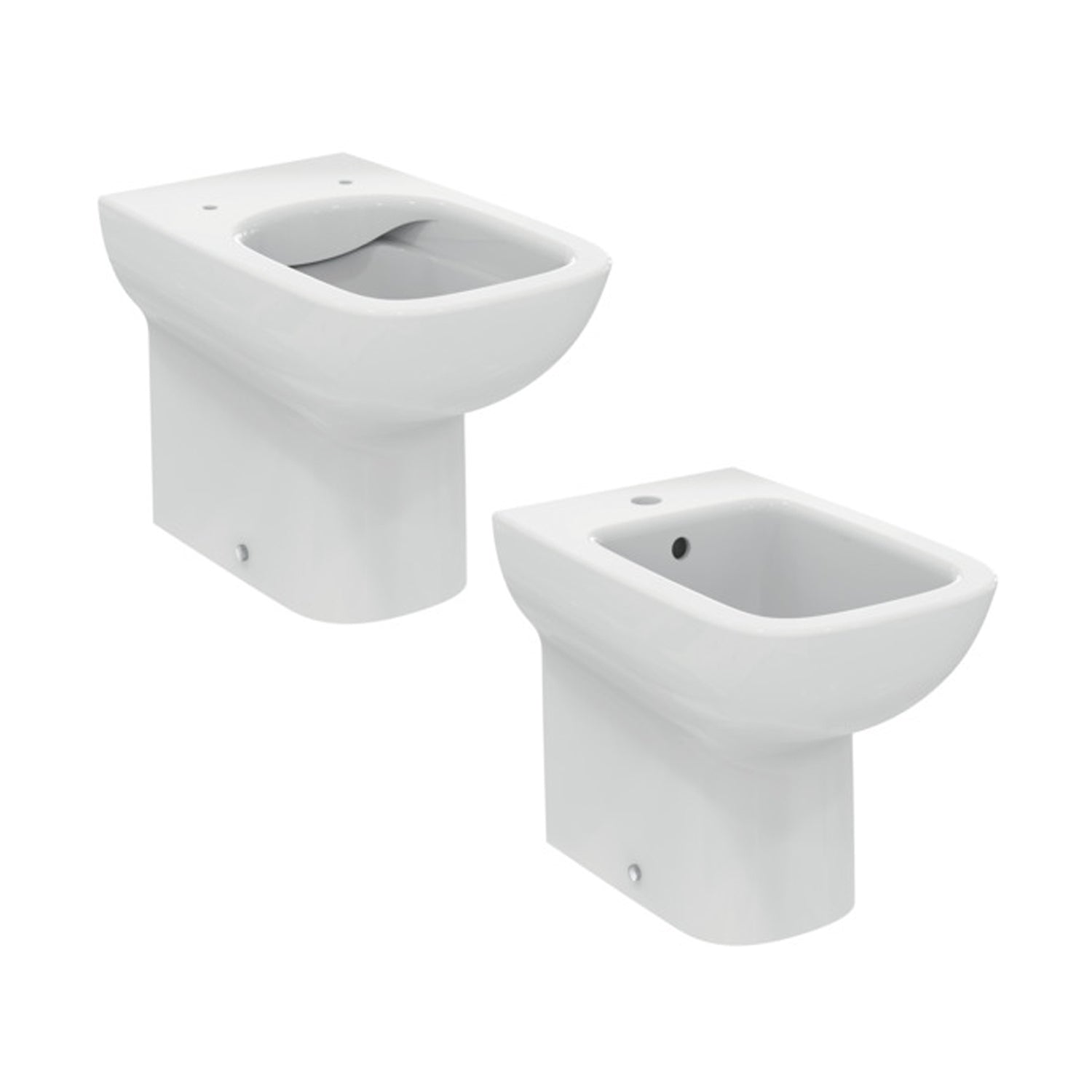 Sanitari filomuro con sedile a chiusura tradizionale collezione Life Ideal Standard