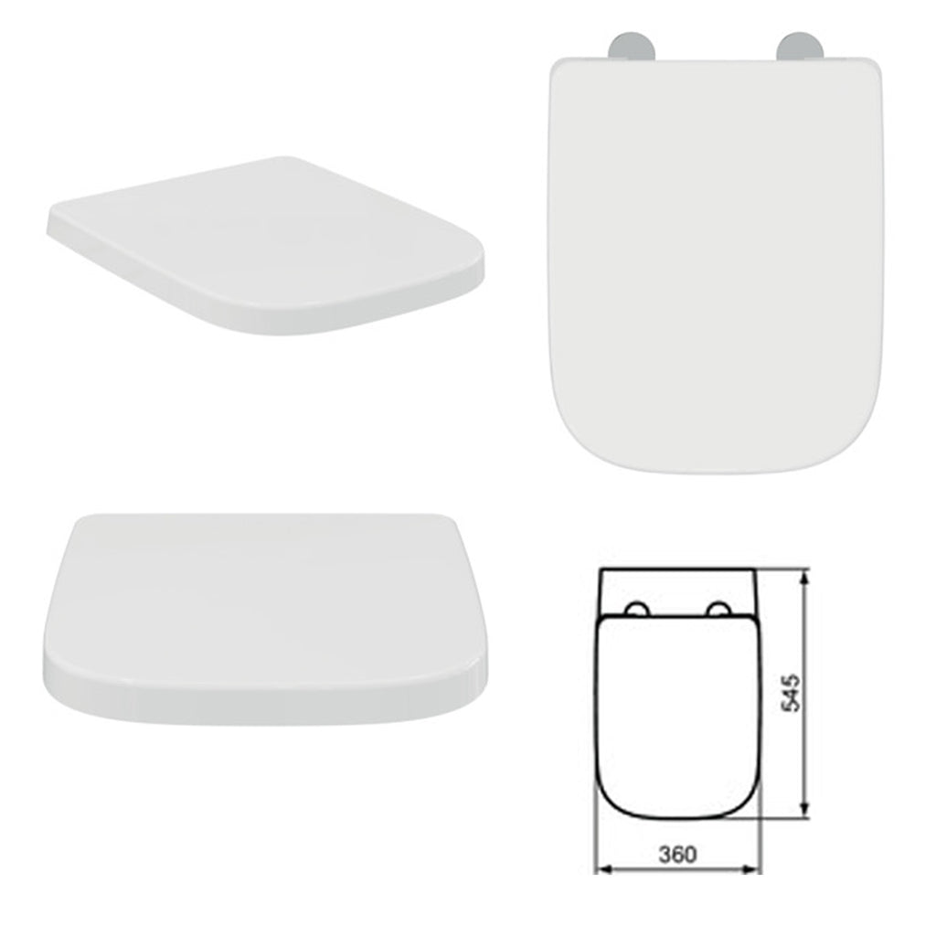 Sanitari filomuro con sedile a chiusura tradizionale collezione Life Ideal Standard