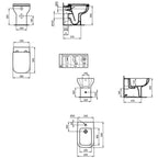 Sanitari filomuro con sedile a chiusura tradizionale collezione Life Ideal Standard