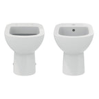 Sanitari distanziati da parete con sedile a chiusura tradizionale collezione Life Ideal Standard- scarico a terra