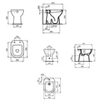 Sanitari distanziati da parete con sedile a chiusura tradizionale collezione Life Ideal Standard- scarico a terra