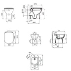 Sanitari distanziati da parete con sedile soft close collezione Life Ideal Standard