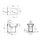 Bidet monoforo installazione filo parete 55x35 cm modello Nuvola- Azzurra Ceramica