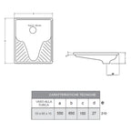 Vaso alla turca Smavit in acciaio porcellanato 55x65x15 cm