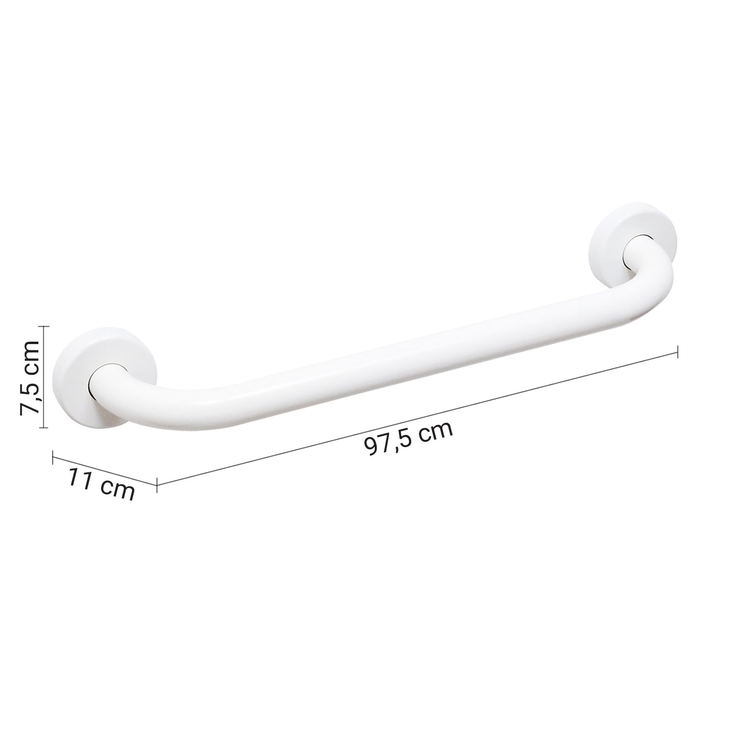 Maniglione orizzontale e verticale da 90 cm modello Fortis di Gedy - Bianco