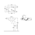Lavabo Sospeso modello Nuvola 47 Ceramica Azzurra Senza foro rubinetto NUV2460B1