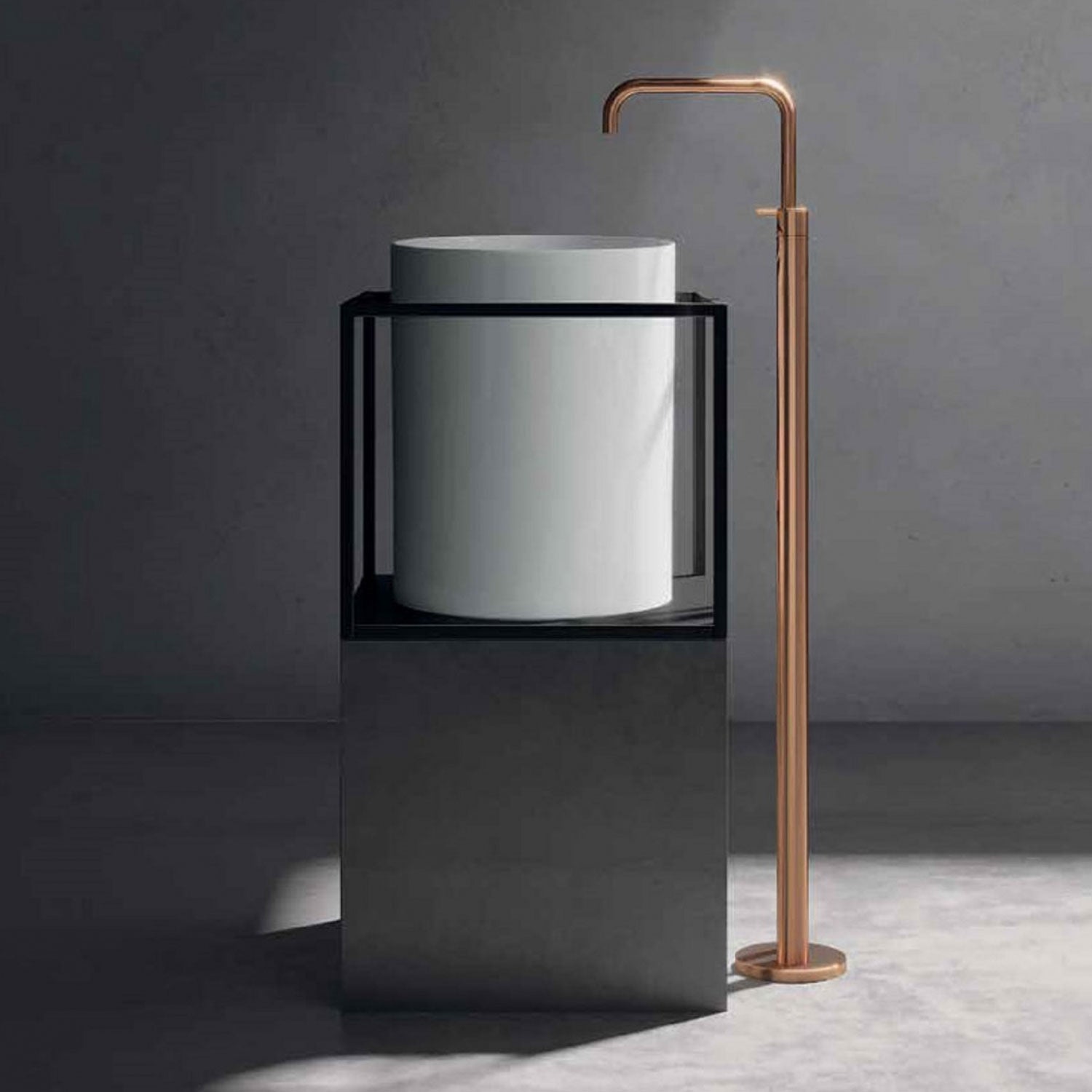 Lavandino da appoggio/sospeso cm Ã¸37x46h serie Core di Ceramica Galassia -  Bianco lucido