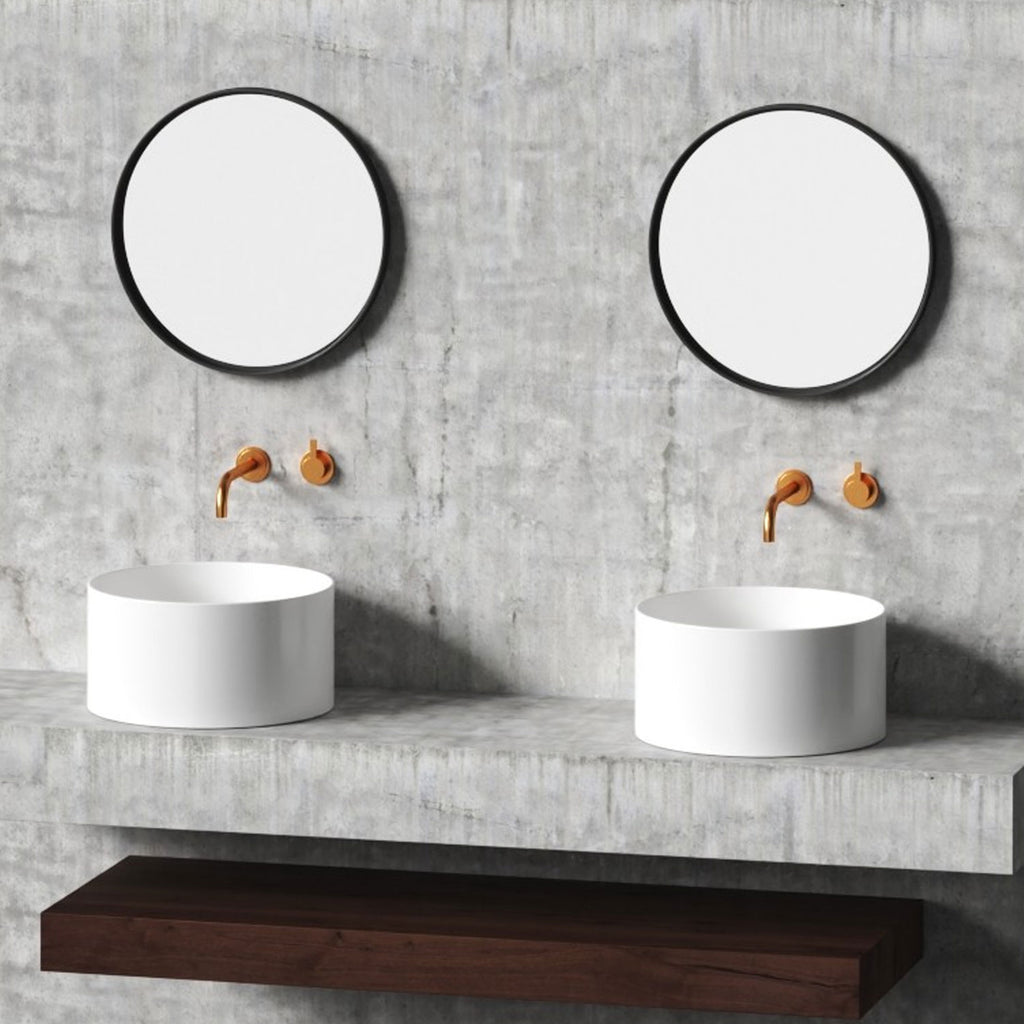 Lavandino da appoggio/sospeso cm Ã¸40x20h serie Core di Ceramica Galassia -  Bianco lucido