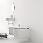 Wc sospeso senza brida 55x35 cm collezione Nolita Kerasan con sedile soft close