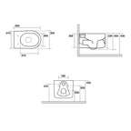 Wc sospeso senza brida 55x35 cm collezione Nolita Kerasan con sedile soft close