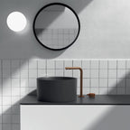 Lavandino da appoggio/sospeso cm Ã¸40x20h serie Core di Ceramica Galassia -  Nero Matt