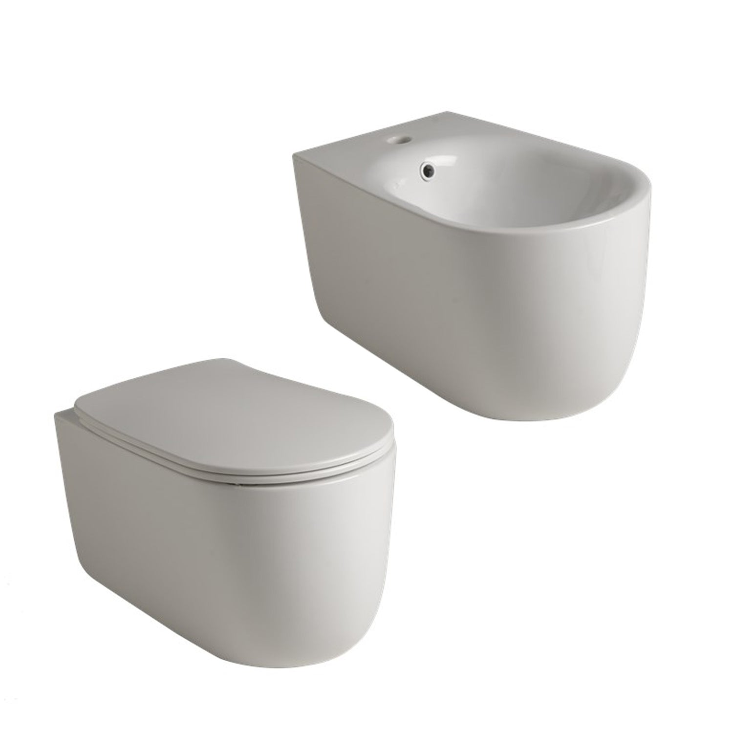 Sanitari sospesi 55x35 cm collezione Nolita Kerasan con sedile soft close