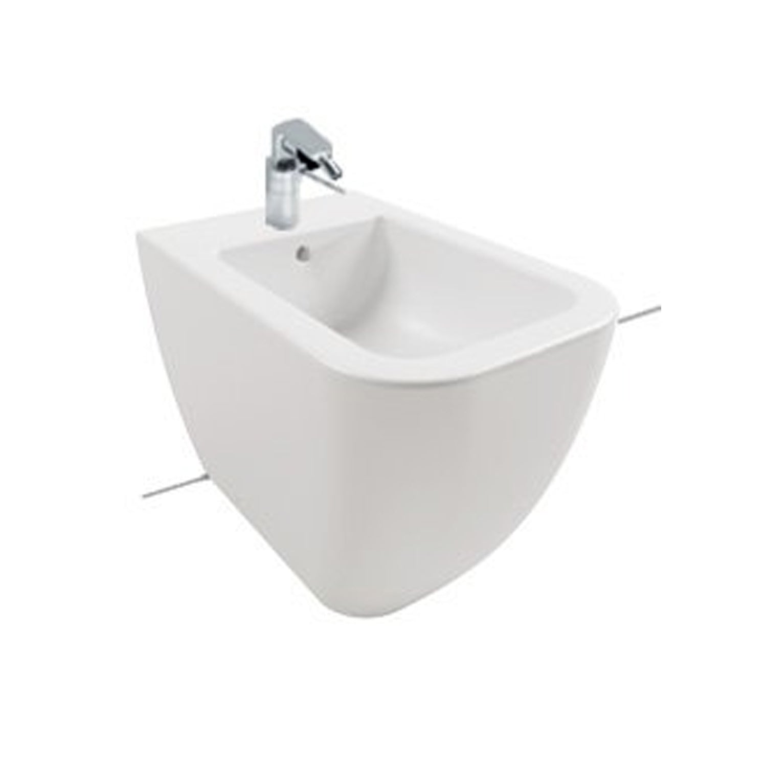 Coppia di sanitari filomuro 52x36 cm serie Bianca di Hatria con sedile soft-close