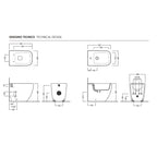 Coppia di sanitari filomuro 52x36 cm serie Bianca di Hatria con sedile soft-close