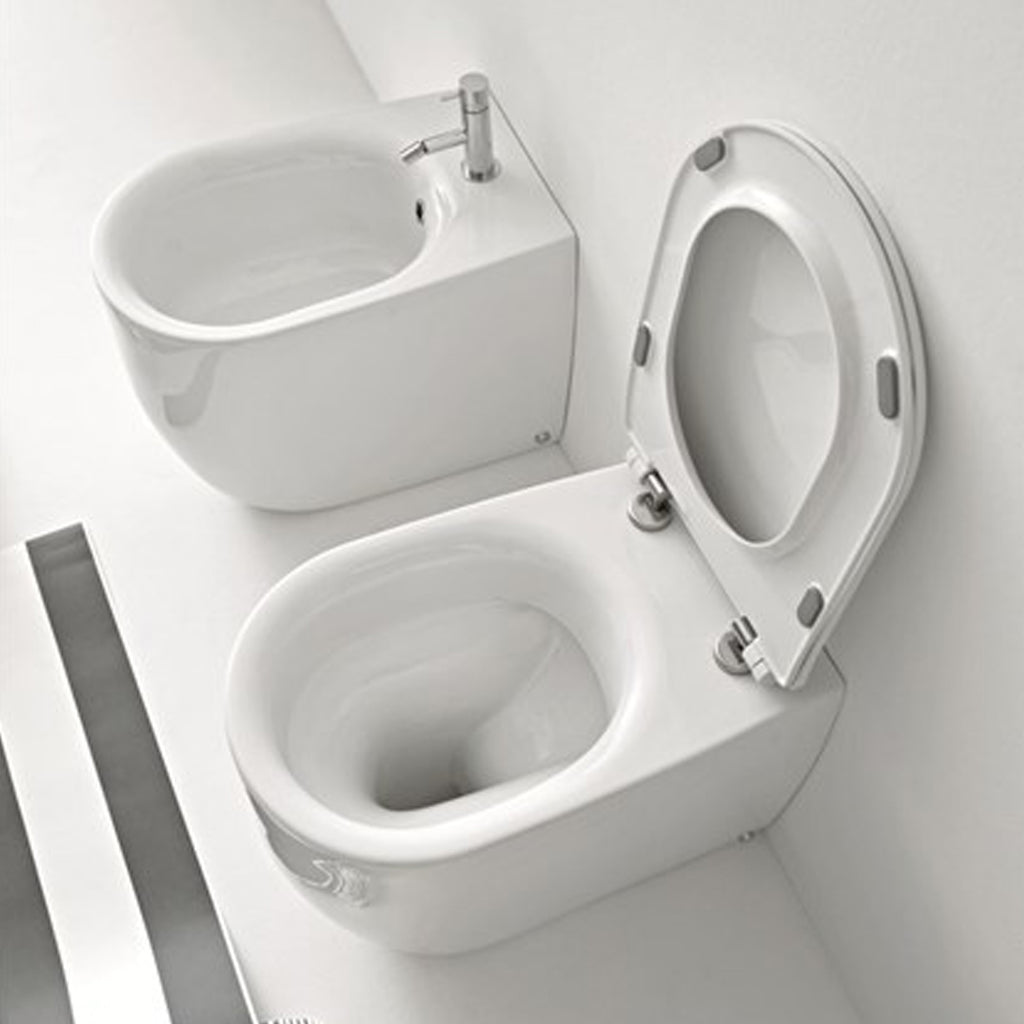 Wc filomuro senza brida 55x35 cm collezione Nolita Kerasan con sedile soft close