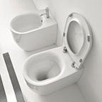 Wc filomuro senza brida 55x35 cm collezione Nolita Kerasan con sedile soft close
