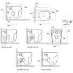 Wc filomuro senza brida 55x35 cm collezione Nolita Kerasan con sedile soft close