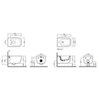 Coppia di sanitari sospesi 52x36 cm della serie Bianca di Hatria con sedile soft close