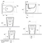 Sanitari filomuro 55x35 cm collezione Nolita Kerasan con sedile soft close