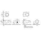 Wc sospeso senza brida 54x35 cm serie fusion di Hatria con sedile soft close