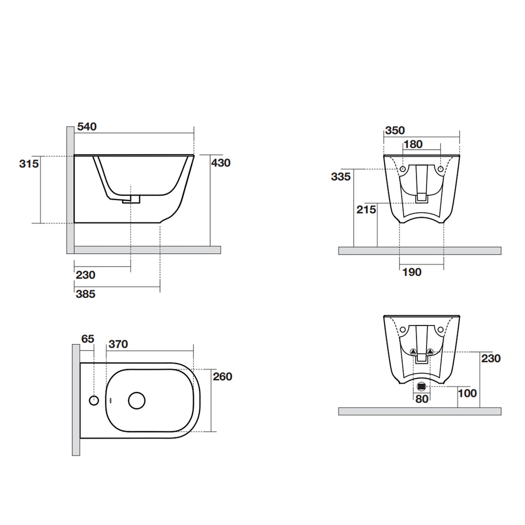 Sanitari sospesi 54x35 cm collezione Tribeca Kerasan con sedile soft close