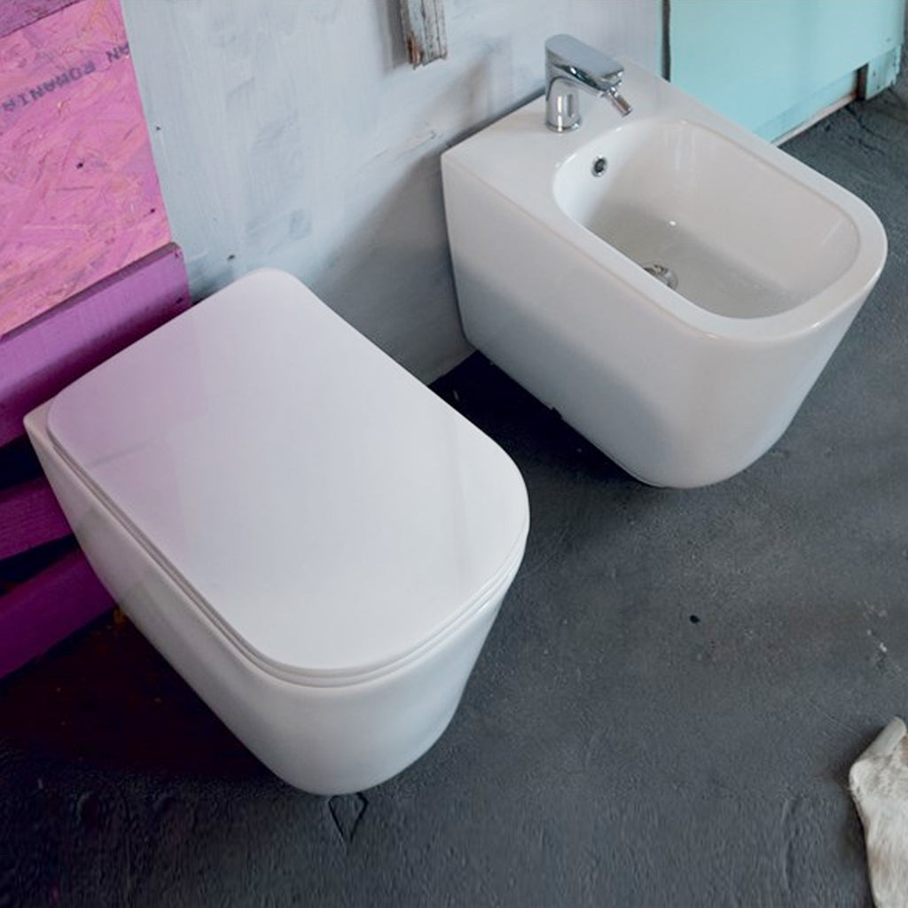 Sanitari filomuro 54x35 cm collezione Tribeca Kerasan con sedile soft close