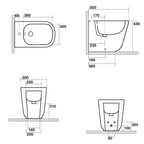 Sanitari filomuro 54x35 cm collezione Tribeca Kerasan con sedile soft close