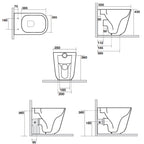 Sanitari filomuro 54x35 cm collezione Tribeca Kerasan con sedile soft close